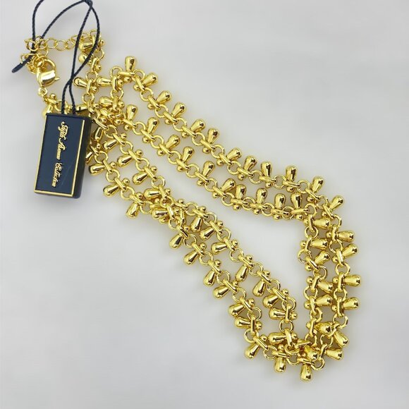 FAC Tear Drop Chain 18" Necklace Gold Tone NWT - Picture 3 of 5